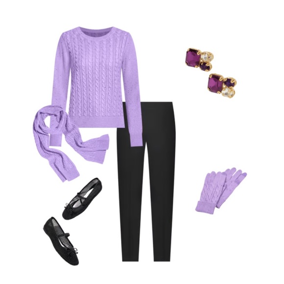 Talbots Purple Cable Knit Sweater NWOT - Picture 2 of 10